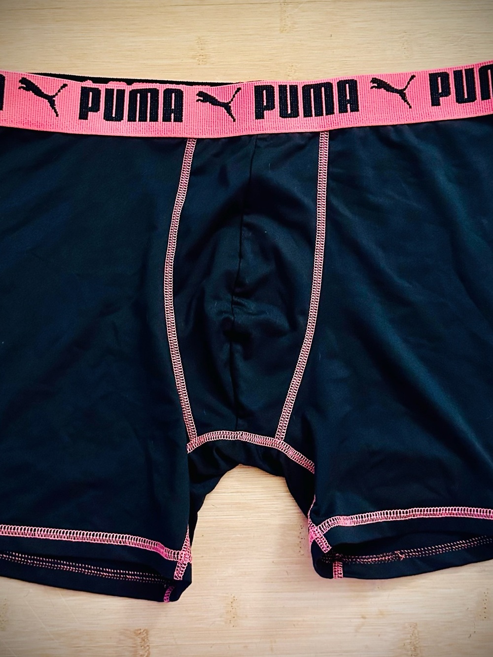 Puma Black Boxer Briefs with Pink Logo Waistband